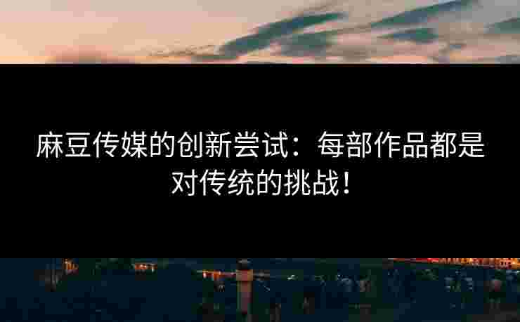 麻豆传媒的创新尝试：每部作品都是对传统的挑战！