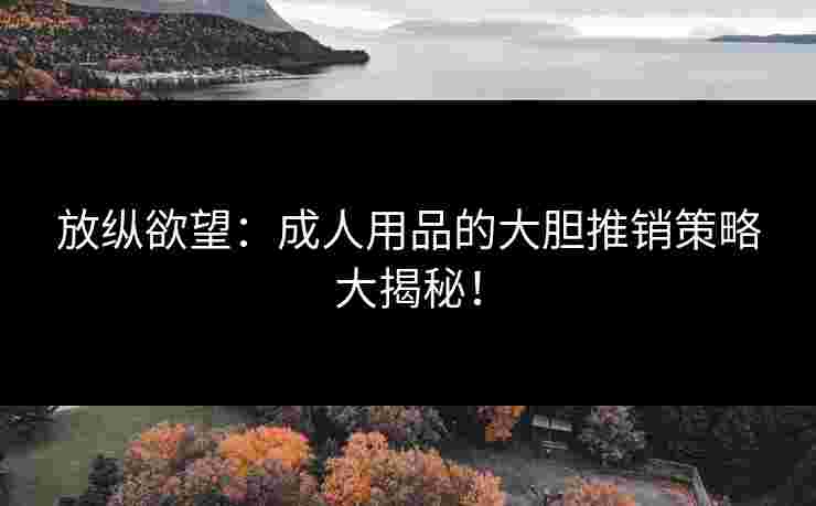 放纵欲望：成人用品的大胆推销策略大揭秘！