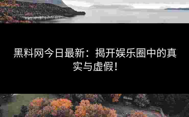 黑料网今日最新：揭开娱乐圈中的真实与虚假！