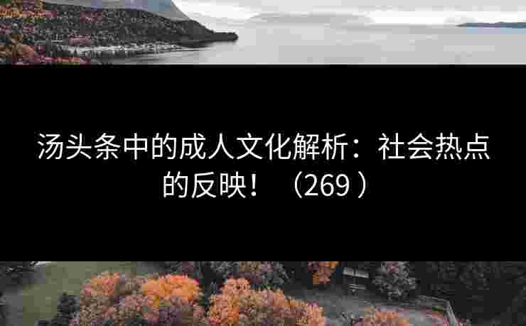 汤头条中的成人文化解析：社会热点的反映！（269 ）