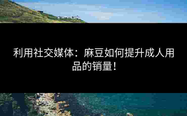 利用社交媒体：麻豆如何提升成人用品的销量！